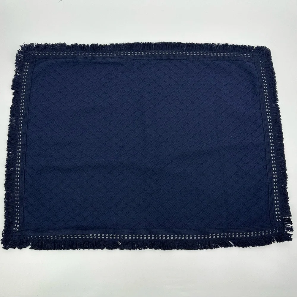 Lamont Home Woven Jacquard Collection Cotton Blend Blue Standard Sham Set of 2